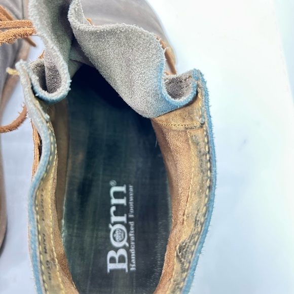 Born Women's Temple II Boot Lace Up Gray and Brown Suede Distressed Bootie SZ 8 - Picture 9 of 14